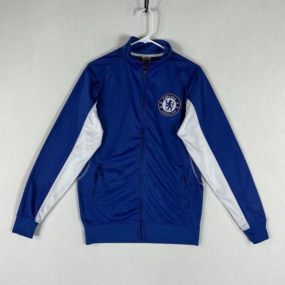 Adidas Chelsea Football Club Track Soccer Jacket Mens Small Full Zip Blue Sports - Picture 1 of 11